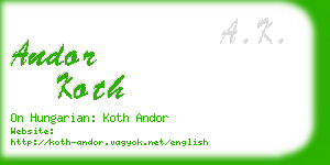 andor koth business card